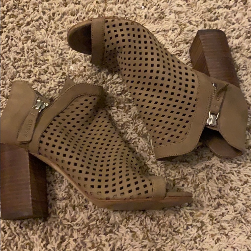 Guess open toe booties
